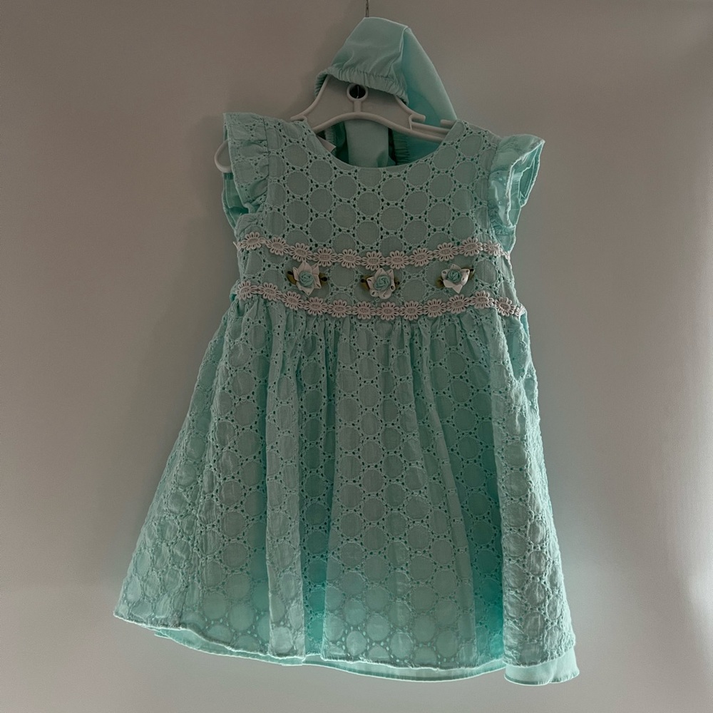 Beautiful eyelet teal dress